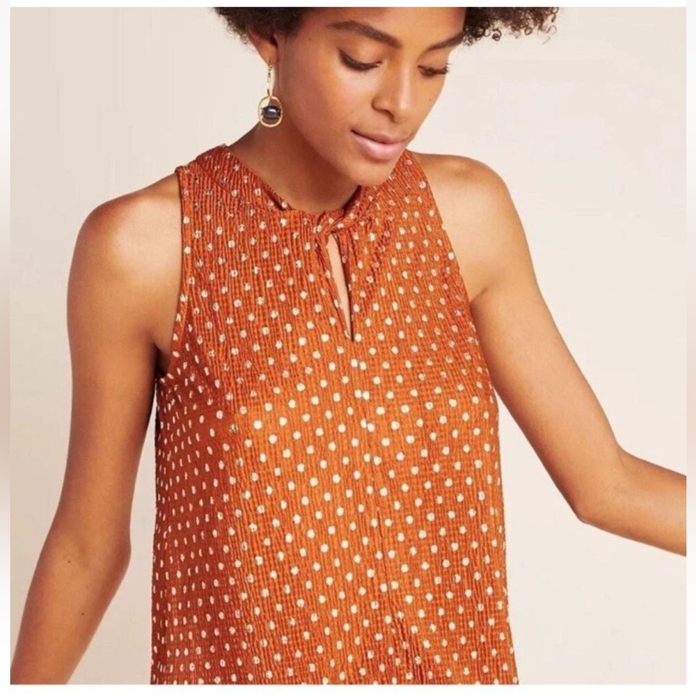 Anthropologie Polka Dot Sleeveless Top